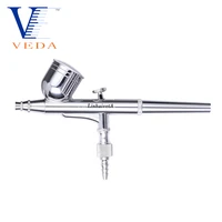 veda airbrush with 0 3mm dual action gravity feed air brush set kit spray gun for helmet painting cake decor art crafts tattoos
