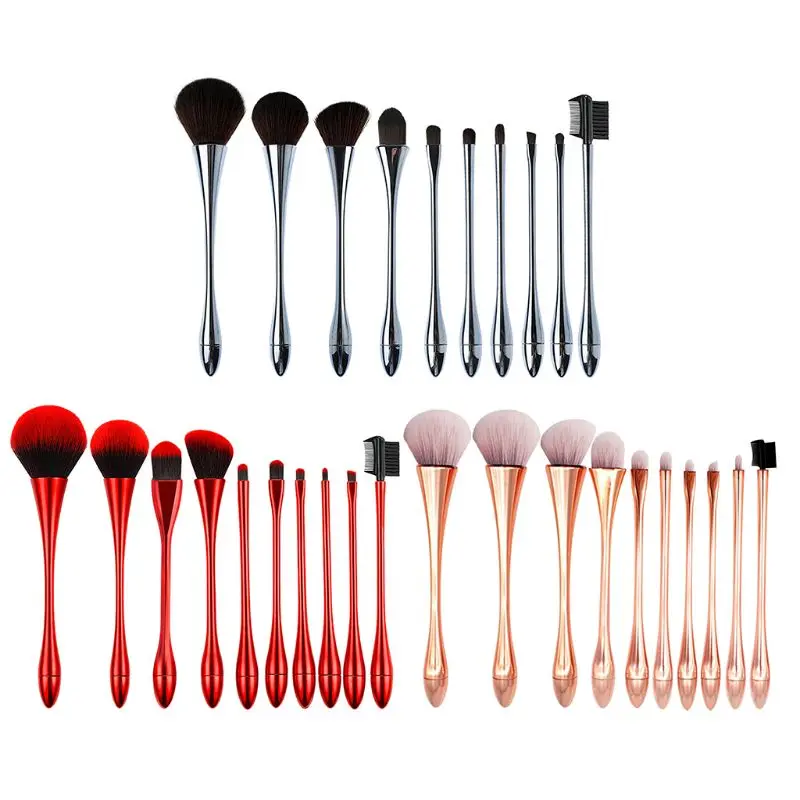 

10pcs Makeup Brushes Set Foundation Eyeshadow Brush Eyebrow Comb Cosmetic Tools