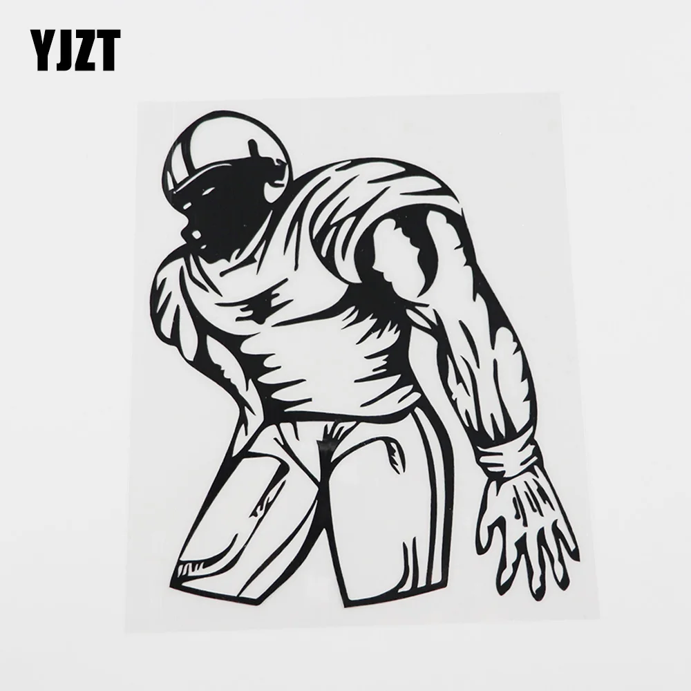 

YJZT, 13,2 см x 1 см, 6 см, водонепроницаемая наклейка для футбольного игрока, Черная/серебристая, 8A-0267