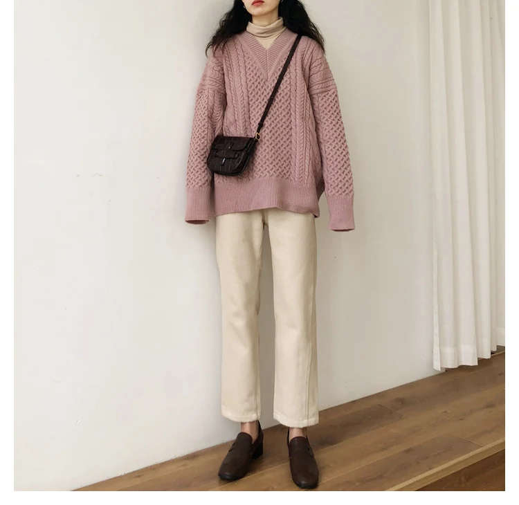 

autumn winter casual women sweaters and pullovers 2020 new sweater women korean top pullover harajuku oversized V neck