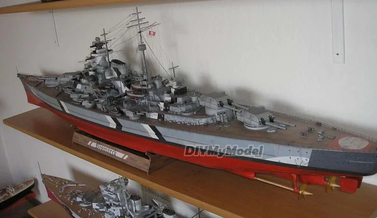 DIYMyModeI Bismarck gpm182, versi&oacute;n completa, bricolaje, manual, juguete, rompecabezas, regalo, utillaje de pel&iacute;cula-0