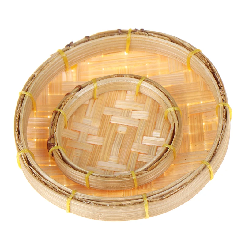 

1Pc Cute 1/12 Dollhouse Miniature Bamboo Basket Kitchen Doll Toy Accessories