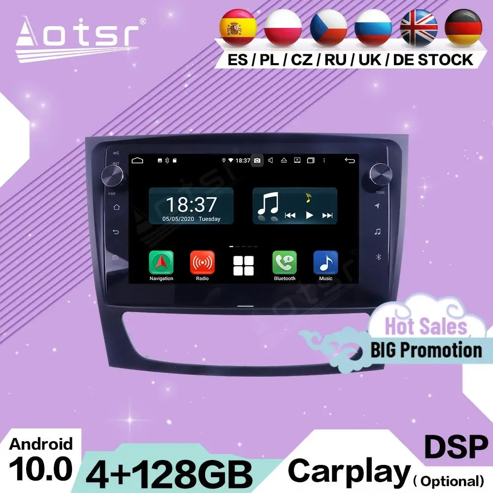 

4 + 128G Carplay мультимедийная стереосистема Android 10 для BMW 1 серии 2008 2009 2010 2011 2012 GPS-навигация видео аудио радио головное устройство