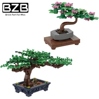 bzb moc 65278 62184 mini plant home garden decorative bonsai building blocks model kids brain game diy toys best birthday gifts