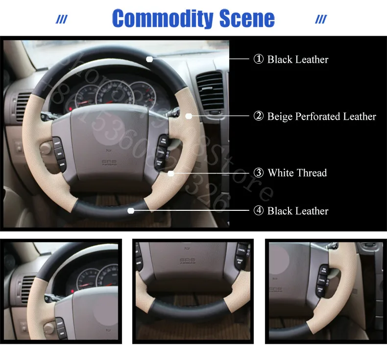 

For Mazda CX-30 2007-2020 CX-5 2009-2020 Urban Concept Black Leather Car Steering Wheel Covers car accessories