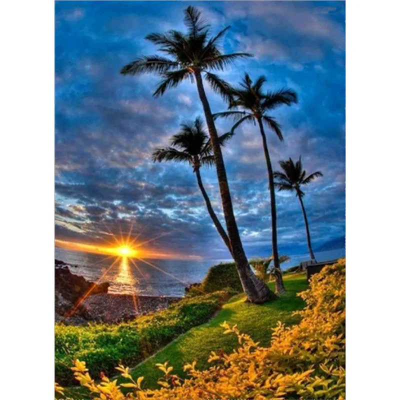 

DIY 5D Diamond Painting Nature Tree Landscape Cross Stitch Diamond Embroidery Full Square Round Rhinestones Home Decor Art Gift