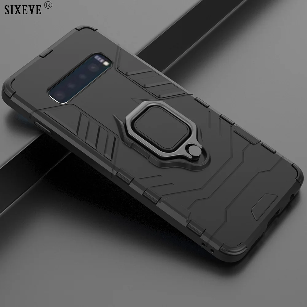 Роскошный автомобильный чехол с магнитным кольцом для Samsung Galaxy S8 S9 S10 Plus E Note 9 10 Pro A7