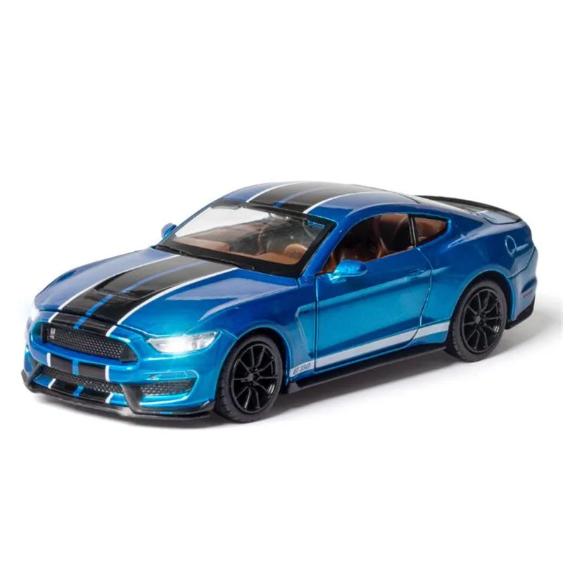 

1:32 Mustang Shelby GT350 Alloy Car Toy Model A Modified Car Model Pull Back Flashing Children's Toy Gift Free Shipping