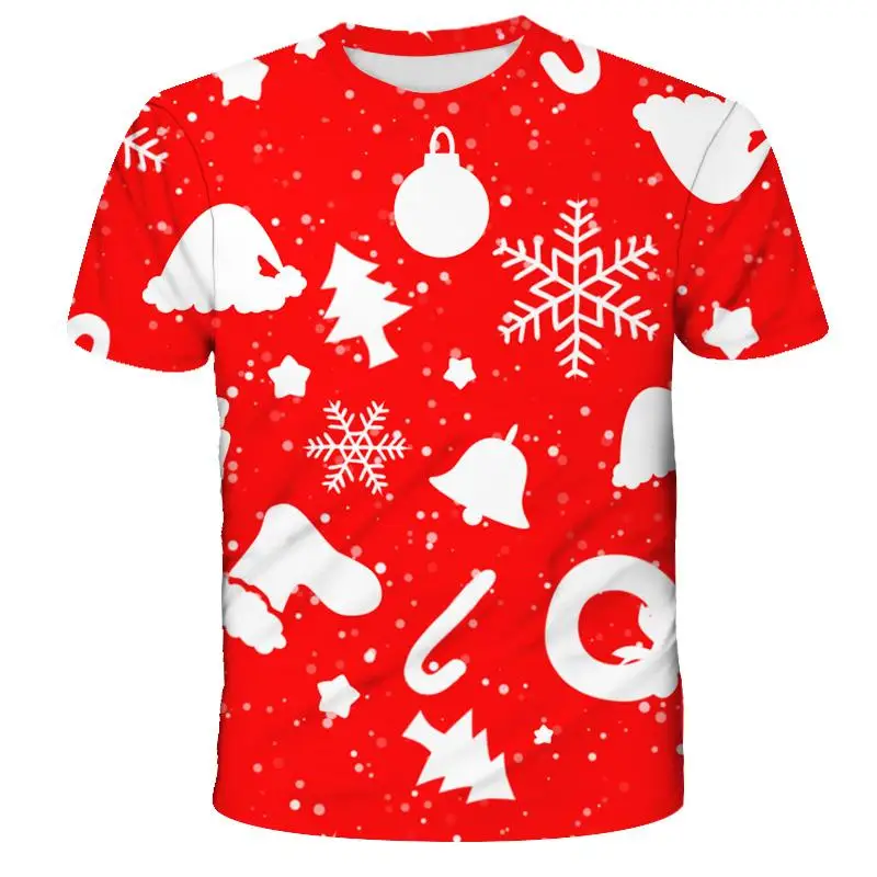 

3D Santa Claus Print New Christmas 2020 T-shirt Baby Boys Kids Clothes Short-Sleeved T-shirt Soft Outdoor Casual Streetwear Tops