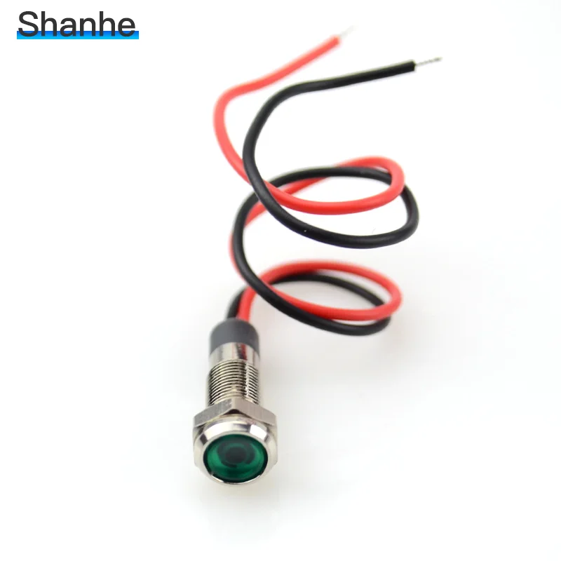 12V-24v Green IP67 Водонепроницаемый светодиодный Предупреждение ющий индикатор светильник 6 мм пилот, сигнальный огонь 3V 5V 6V 12V 24V 220v красный желтый синий зеленый белый - Цвет: 12V-24v Green