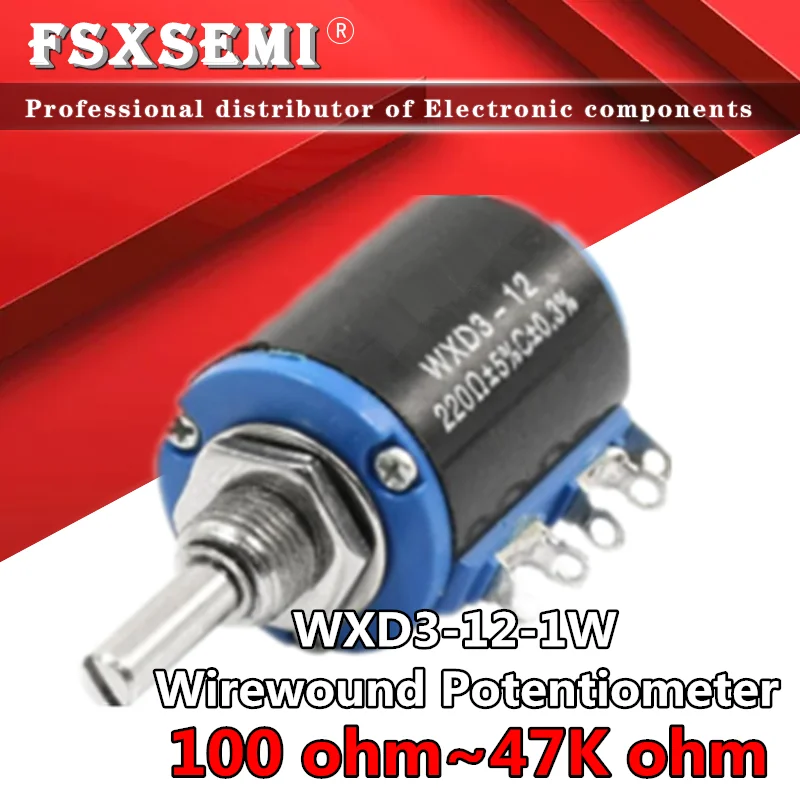 Проволочный потенциометр 1 шт. WXD3-12-2W 100 220 470 1K 2K2 3K3 4K7 10K 22K 33K 47K Ohm 100R 220R 470R 2 K 3 4 7 WXD3-12