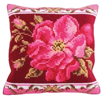 cushion kits ball pillows cover red flower wedding home decoration unfinished pillow case kits for embroidery latch hook
