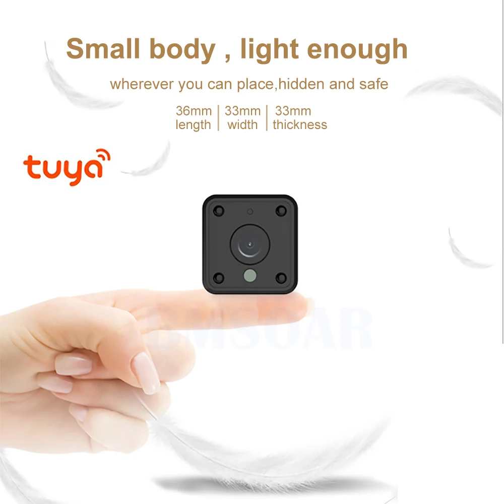 Миниатюрная Wi-Fi IP-камера Tuya HD 1080P с встроенным аккумулятором беспроводная