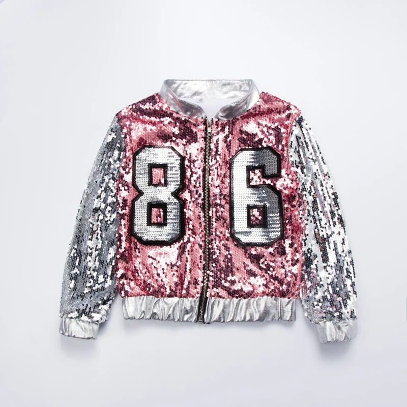 Only one jacket Детские костюмы для танцев в стиле хип-хоп, с блестками, для девочек, уличная одежда, жилет, шорты, куртка, комплект одежды, современные джазовые танцевальные костюмы - Цвет: Only one jacket