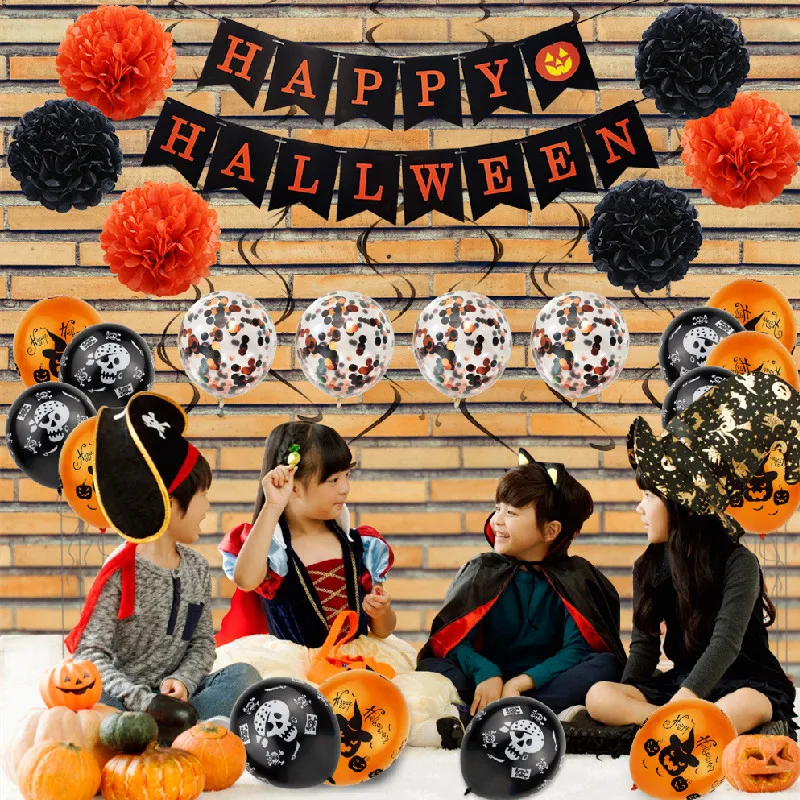 

Halloween Fish Tail Flag Decorations Party Set Balloon Trick Or Treat Kids Boys Girls Favors Gifts Home Family Salon Supplies