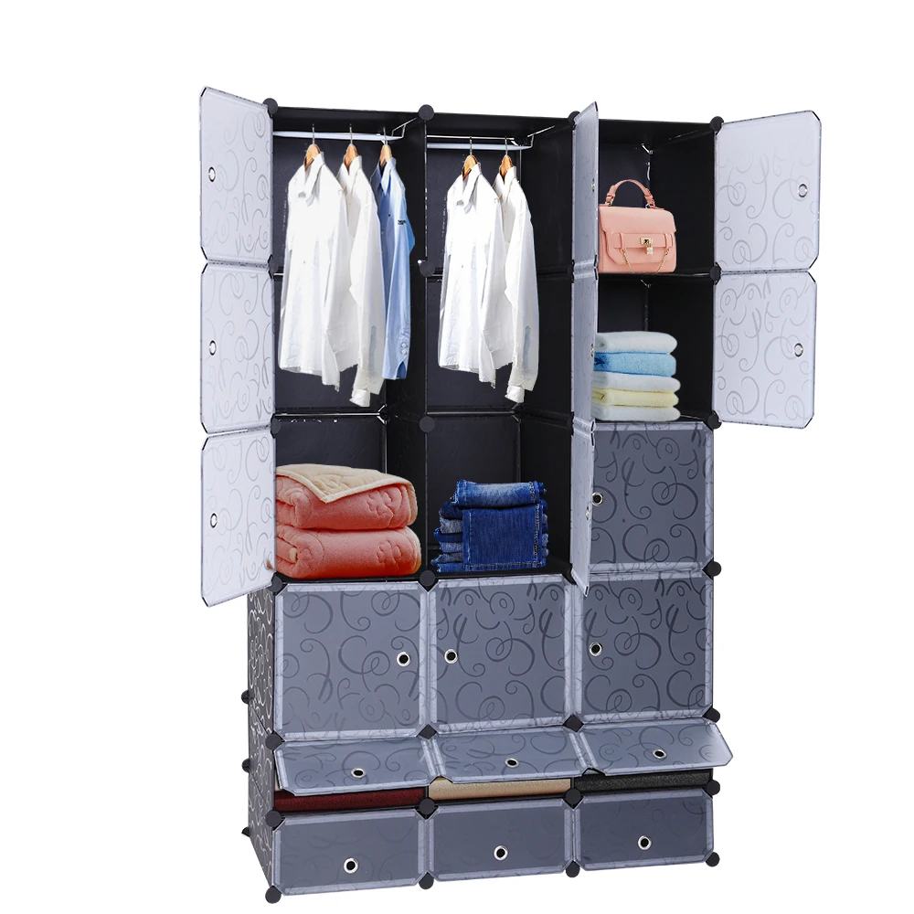 

Cube Storage 12-Cube Closet Organizer Storage Shelves Cubes Organizer DIY Closet Cabinet with Doors