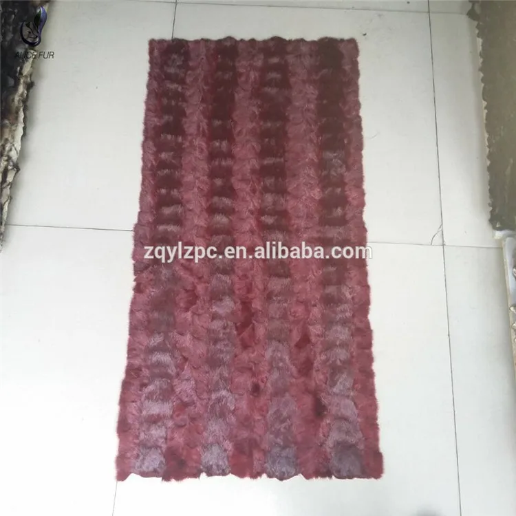 安い カスタムカラーパッチワークミンクヘッド毛皮プレート本物のミンクの毛皮の敷物の毛皮の毛布販売のため