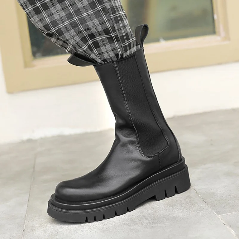 

TAOFFEN Boots Women Real Leather Patchwork Women Winter Autumn Shoes Fashion Cool Short Boots Ladies Footwear Size 34-40