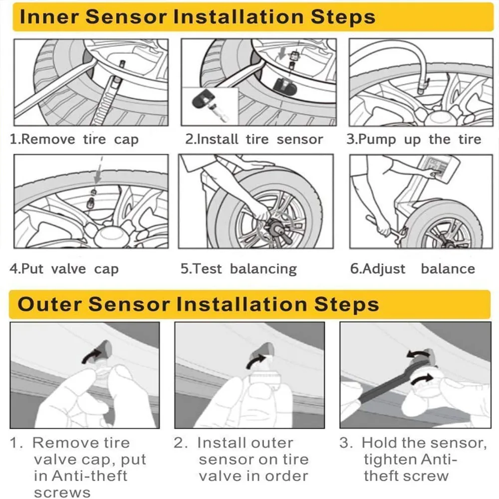 Беспроводная система контроля давления в шинах Tpms android bluetooth сенсор Extemal builtin для