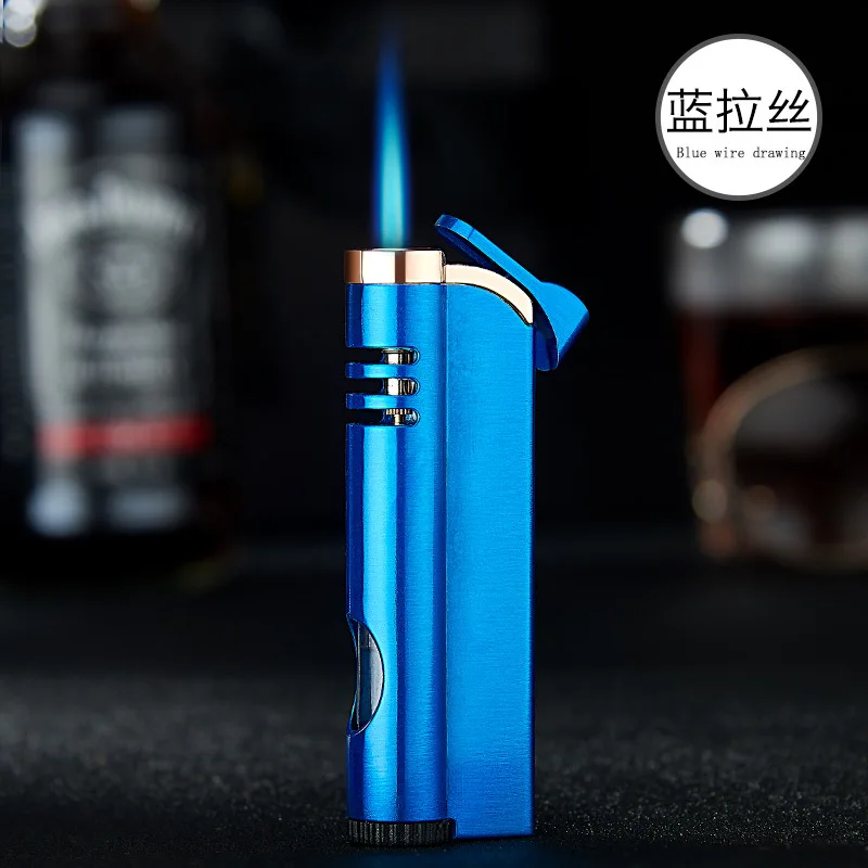 Torch Windproof Cigar Lighter Turbo 1 Jet Butane Gas cigarette Metal pocket For Kitchen Blue heavy Flame JX39 | Дом и сад