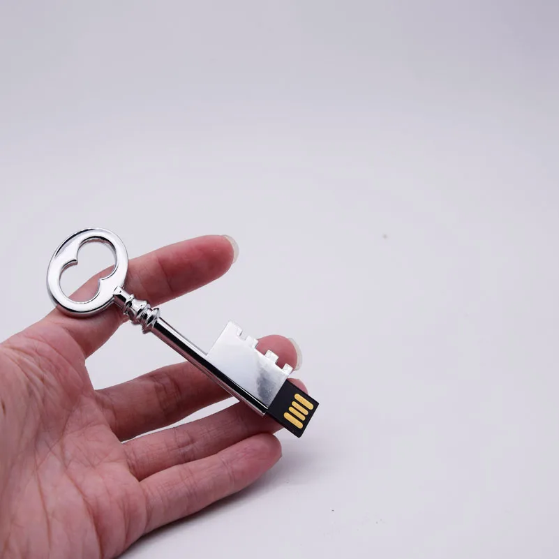 Пользовательский логотип металлический ключ Usb флэш накопитель 32 Гб 16