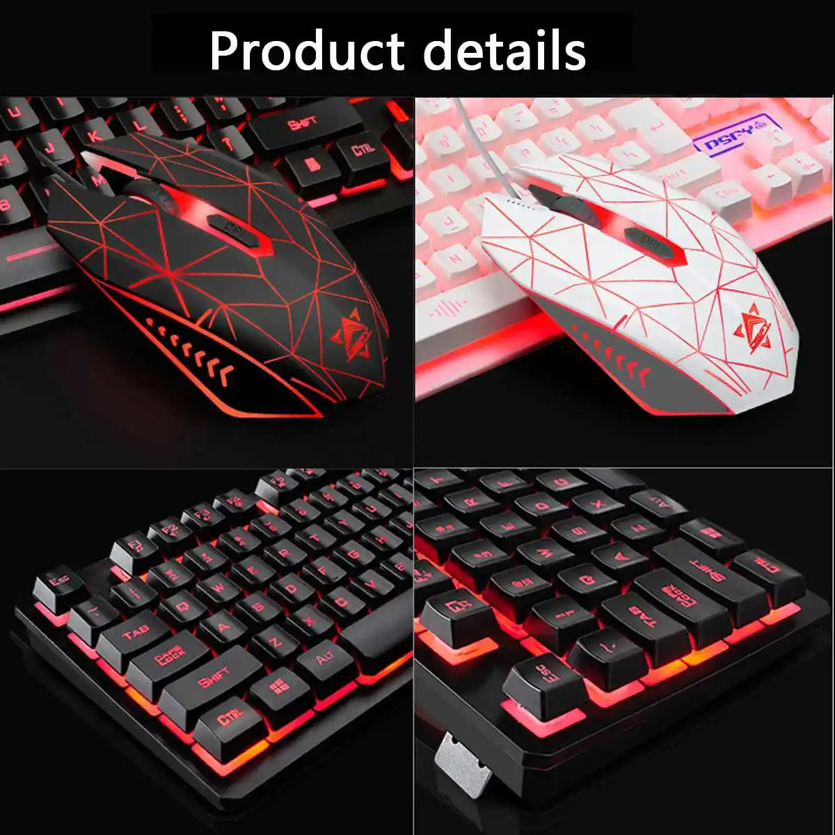 

NEW Gaming Mouse Mechanical Home Headset Backlight Ergonomic Keyboard Set USB Wired Pad Computer Desktop Waterproof Accessories