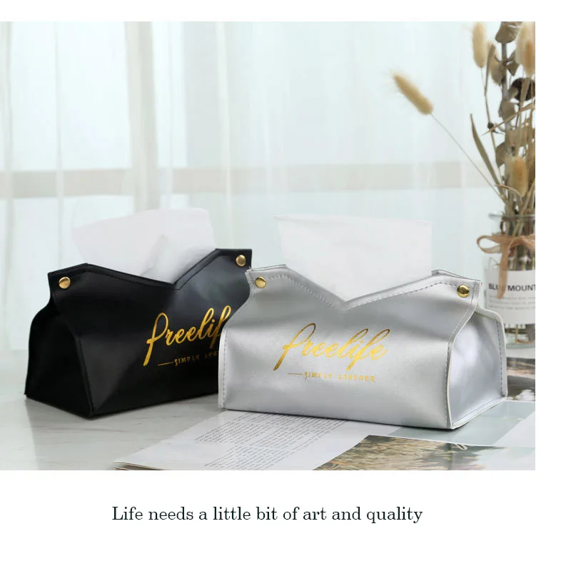 

1 Pcs Car Tissue Box PU Leather Car Dashboard Ornament High Quality V Type Design Fashion Tissue Case for Home Car Office Decor