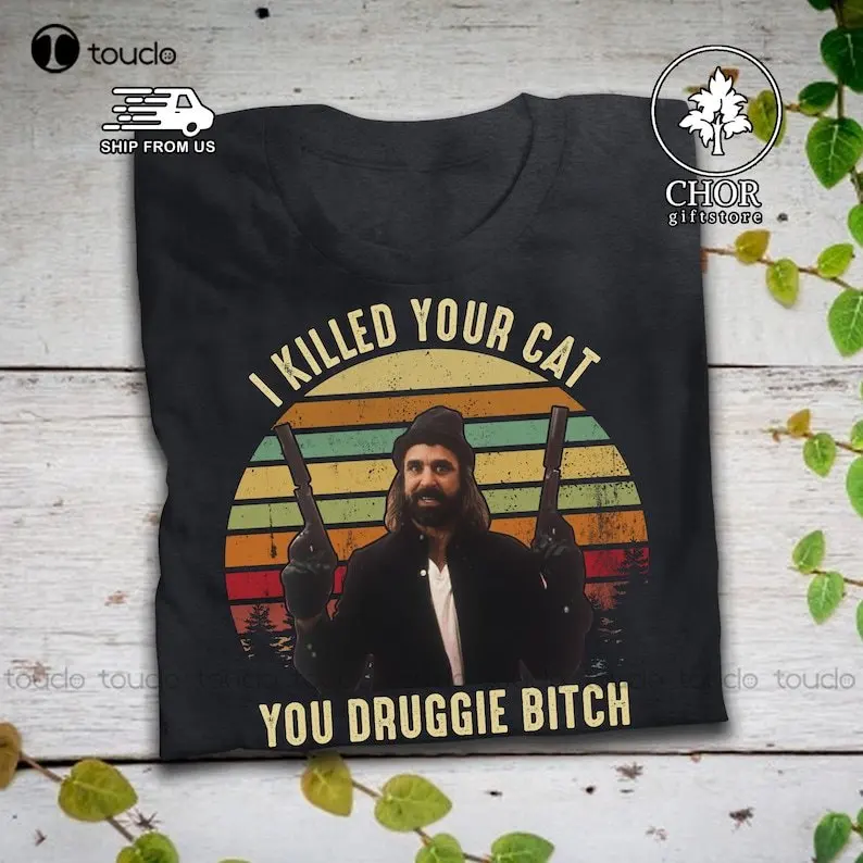 

Винтажная футболка с надписью «I Kill Your Cat You Druggie»