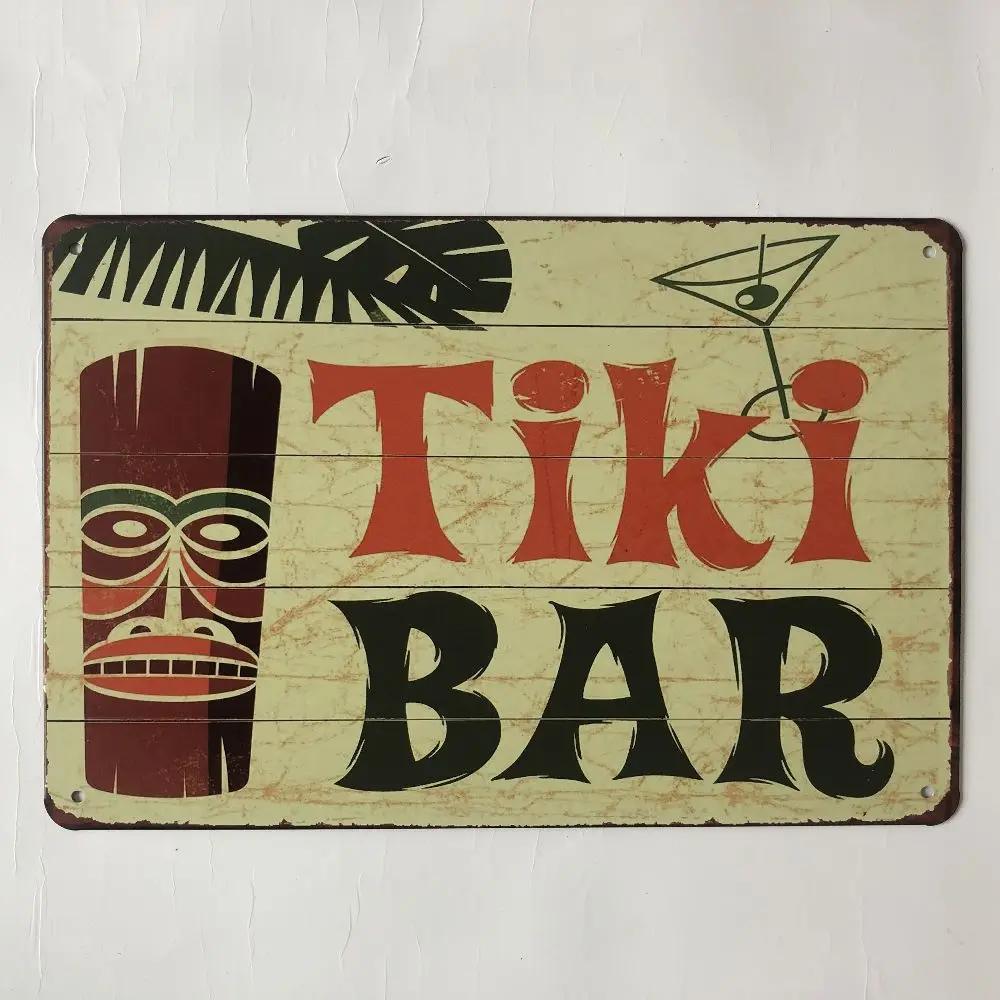 Tiki бар паб кафе клуб пиво винтажный металлический оловянный Стандартный постер