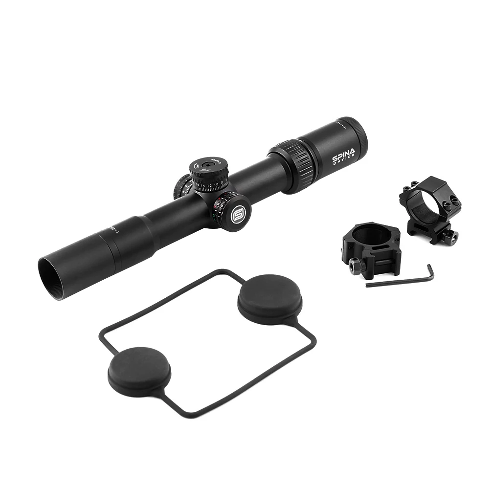 Оптический прицел SPINA OPTICS 1-6x28 тактический с тонкими краями стеклянная сетка