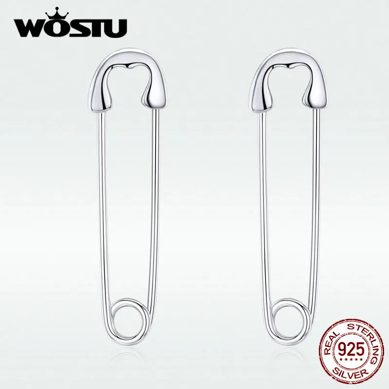 Женские серьги гвоздики WOSTU в стиле панк из настоящего серебра 925 пробы вечерние