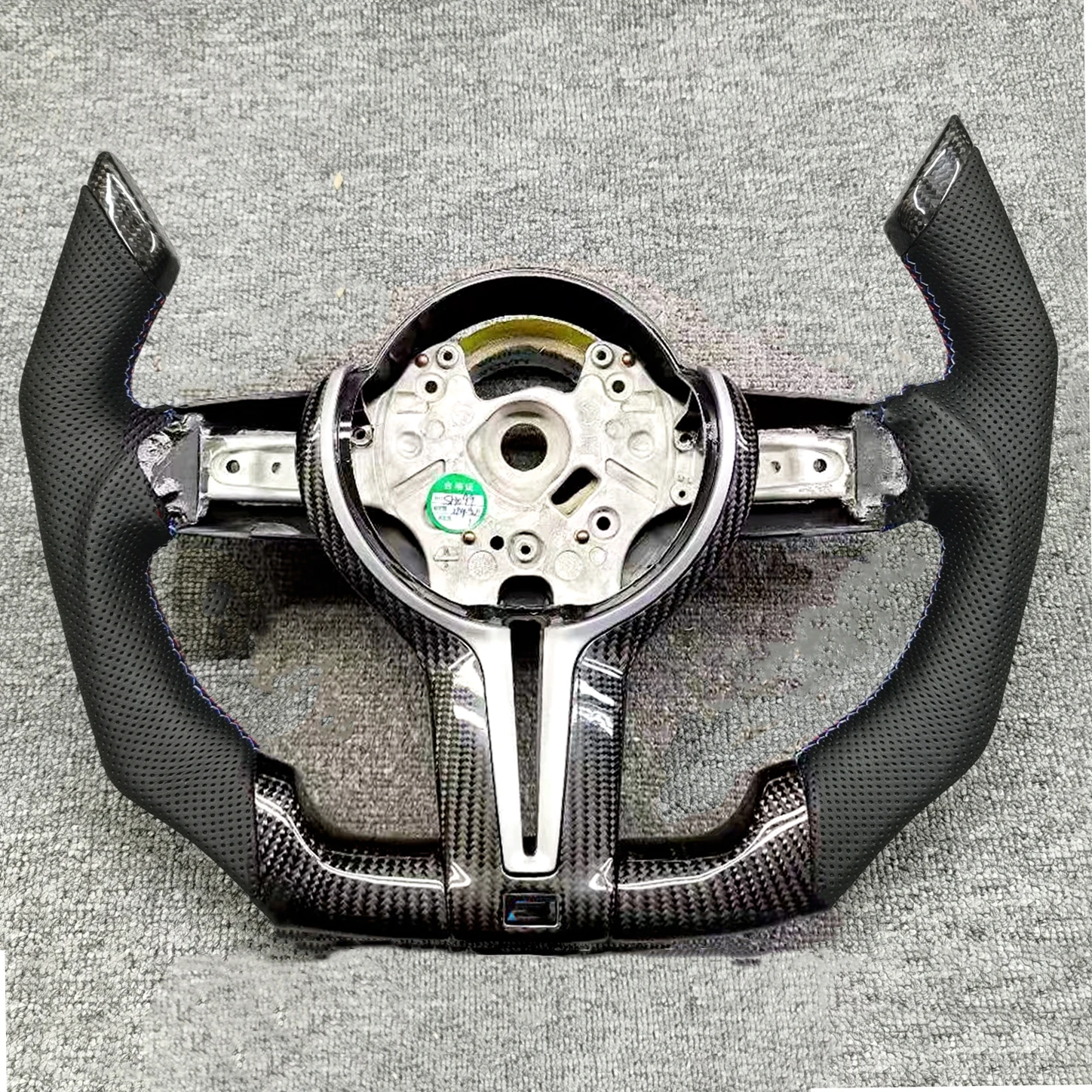 Перфорированный Кожаный Автомобильный руль в форме пилота из углеродного