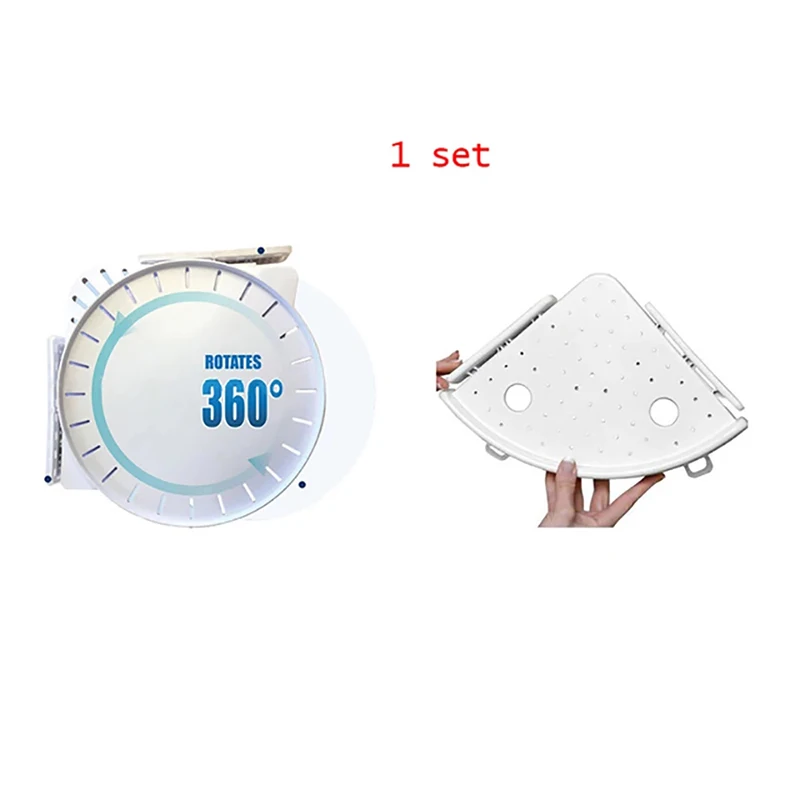 

2021 New Bathroom Degree Rotating Triangle Shelf Kitchen Toilet Shelf Corner Shelf Bathroom Storage Rack bathroom storage