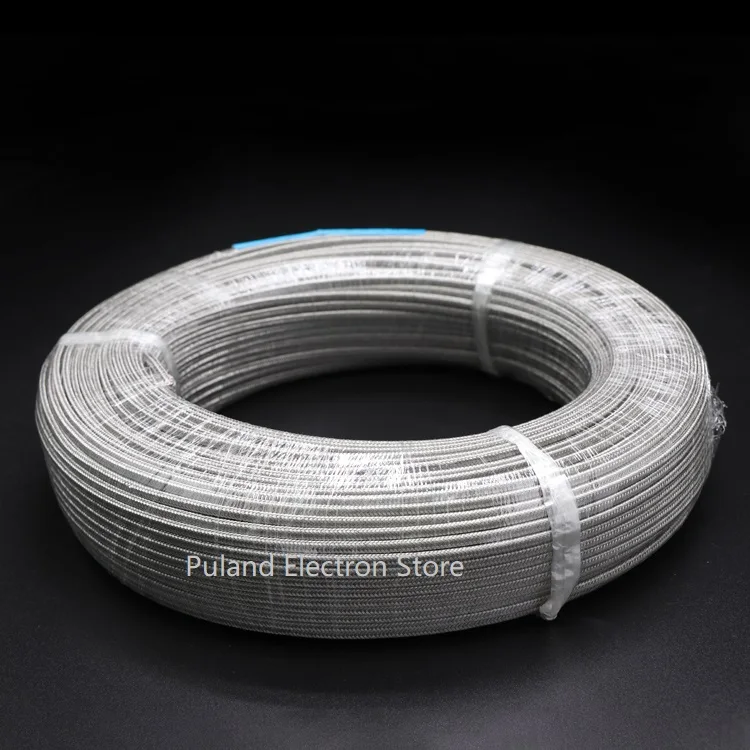 

KX Type 2Core x 0.4mm Thermocouple Wire Stainless Steel Shield Fiber Braid Insulated High Temperature Sensor Compensation Cable