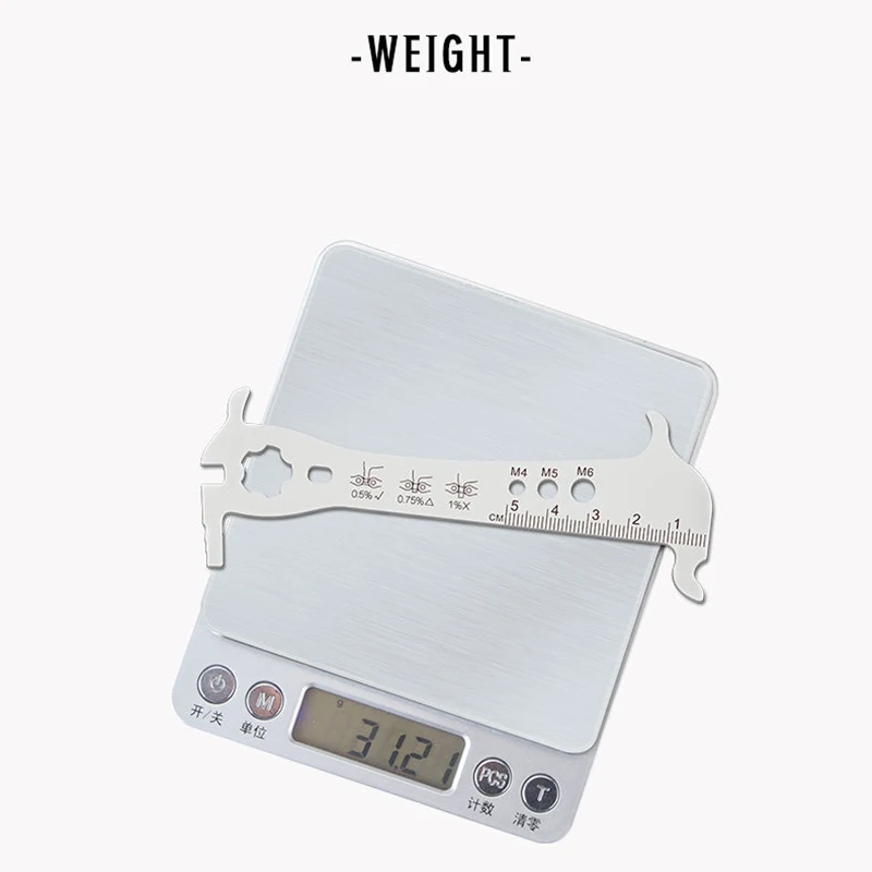 6 в 1 велосипедная цепь измеритель износ винт измерительная крюк из нержавеющей