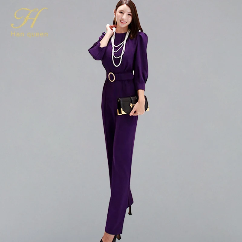 H Han Queen Корейская Драма Стиль однотонные Цвет комбинезоны прямого силуэта