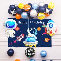 62pcs outer space astronaut balloon universe space planets ufo rocket balloons garland arch kit boy birthday party decorations