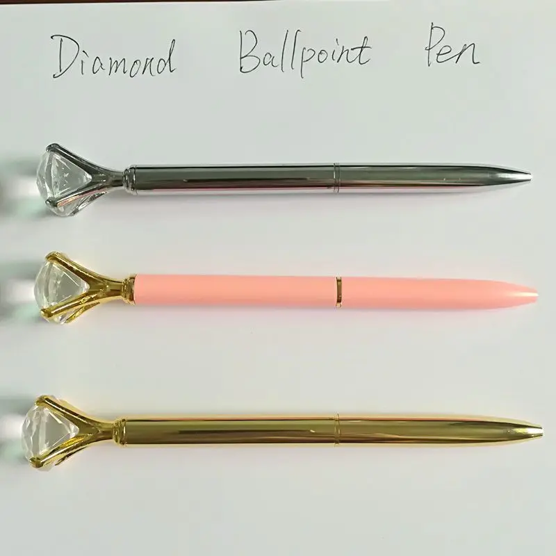 Металлический шариковый мини карандаш с алмазным кристаллом цветной 1 мм