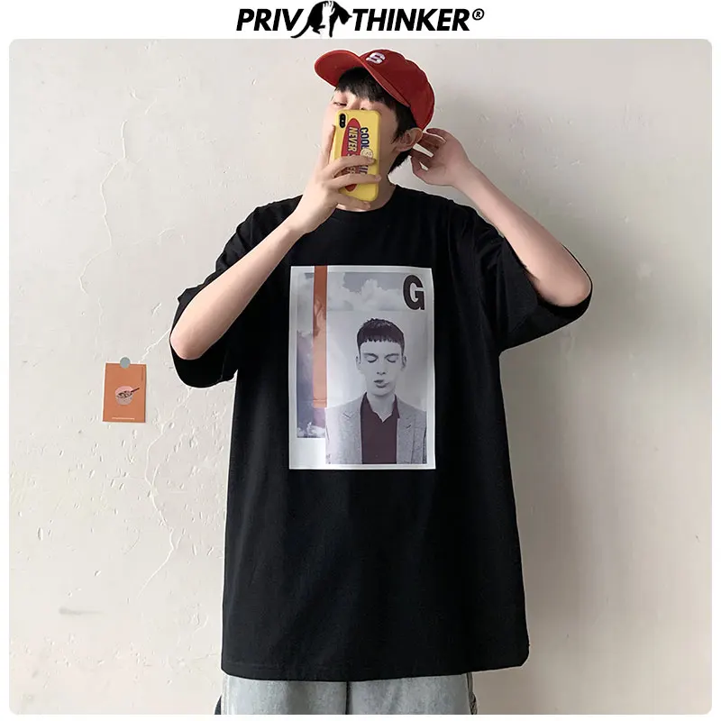 Мужская футболка с короткими рукавами Privathinker уличная свободная в стиле хип-хоп