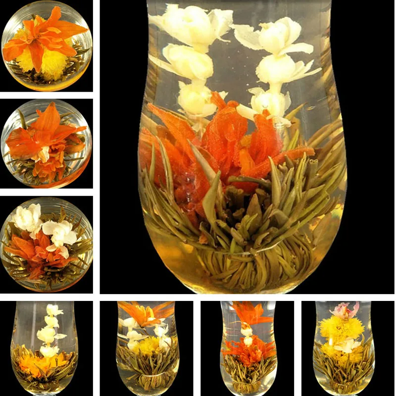 16 Pieces Flower Tea 2020 Different Flower Handmade Blooming Tea Chinese Flowering Balls Herbal Crafts Flowers Gift Packing