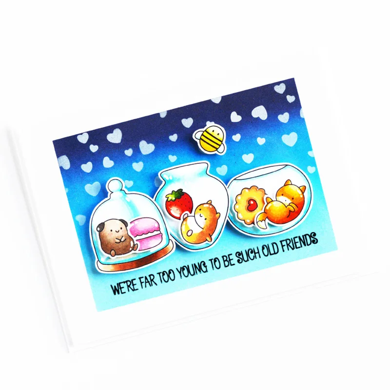 Ясно содержащиеся Cuties набор для стемпинга и координации умирает персонажей