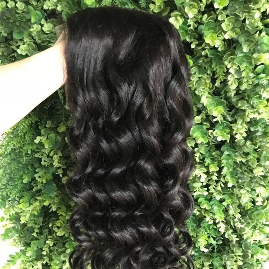 Свободные волнистые бразильские кружевные передние человеческие волосы парики