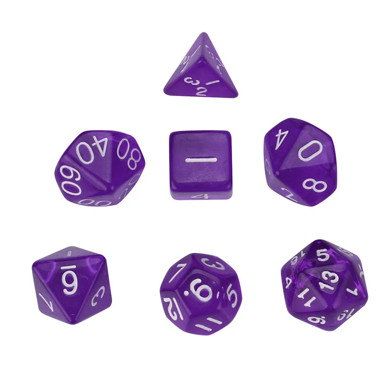 Лаванда 7 шт. игральные кости жемчужное зерно D4-D20 многосторонний Набор кубиков для многогранные кости полиэдральный игра в кости оборудование#2N23 - Цвет: Лаванда