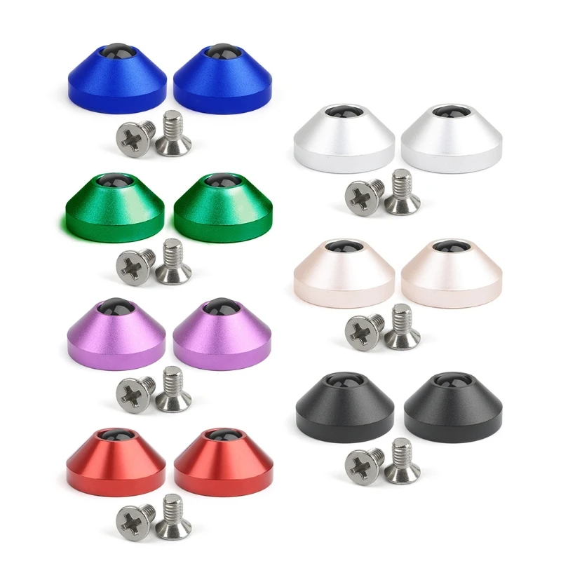 

2Pcs Mechanical Keyboard Feet Anodized Aluminum CNC Feet Metal Case With Screws Blue Black Gold Green Purple Red Silver