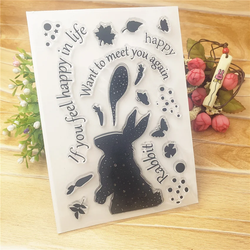 Hot selling Silhouette rabbi alphabet transparent clear stamp / silicone seal roller DIY scrapbook album card production | Дом и сад