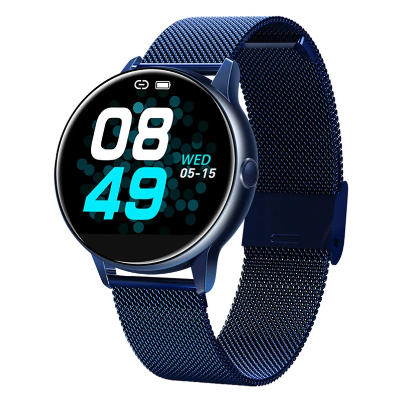 blue metal Letike женские часы C009 AI модные часы Smart watch ips изогнутый цветной экран полный экран сенсорный Водонепроницаемый плавательный Фитнес трекер - Цвет: blue metal
