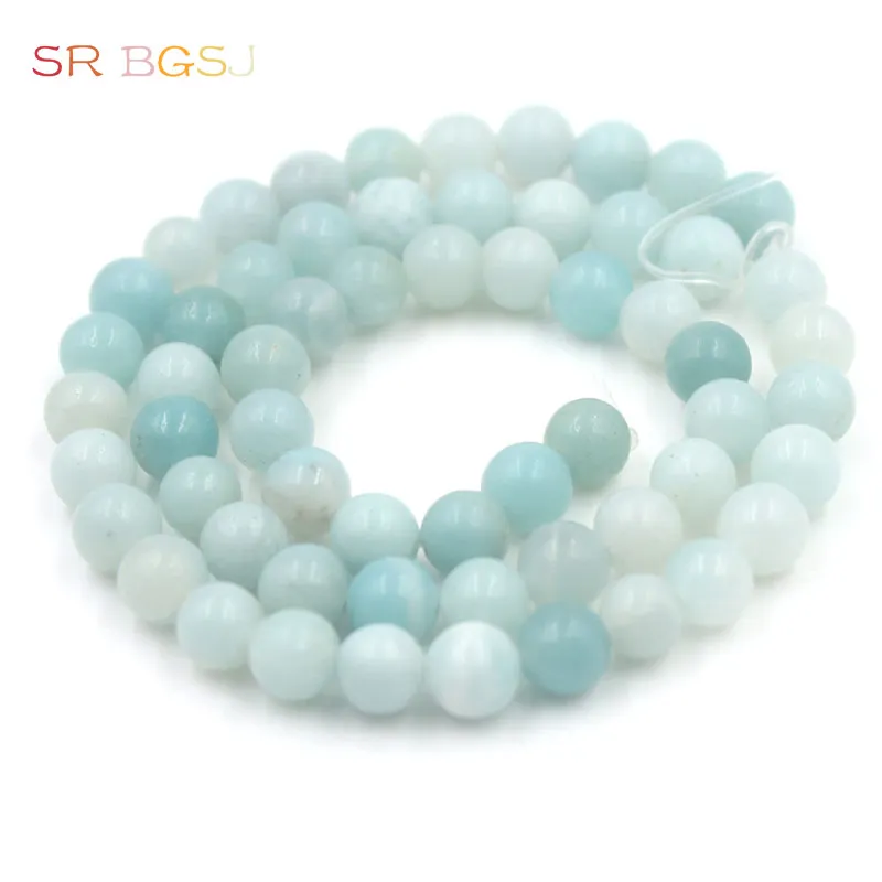 

Free Ship 6mm 8mm 10mm 12mm Natural Stone Genuine Pure Amazonite Bead Round Loose Spacer Beads For Jewelry Making