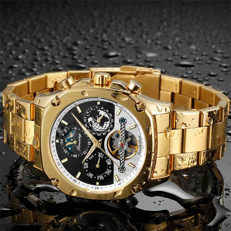 FORSINING Tourbillon Automatic Mechanical Men Wristwatch Military Sport Male Clock Top Brand Luxury Waterproof Man Watch 6912 | Наручные