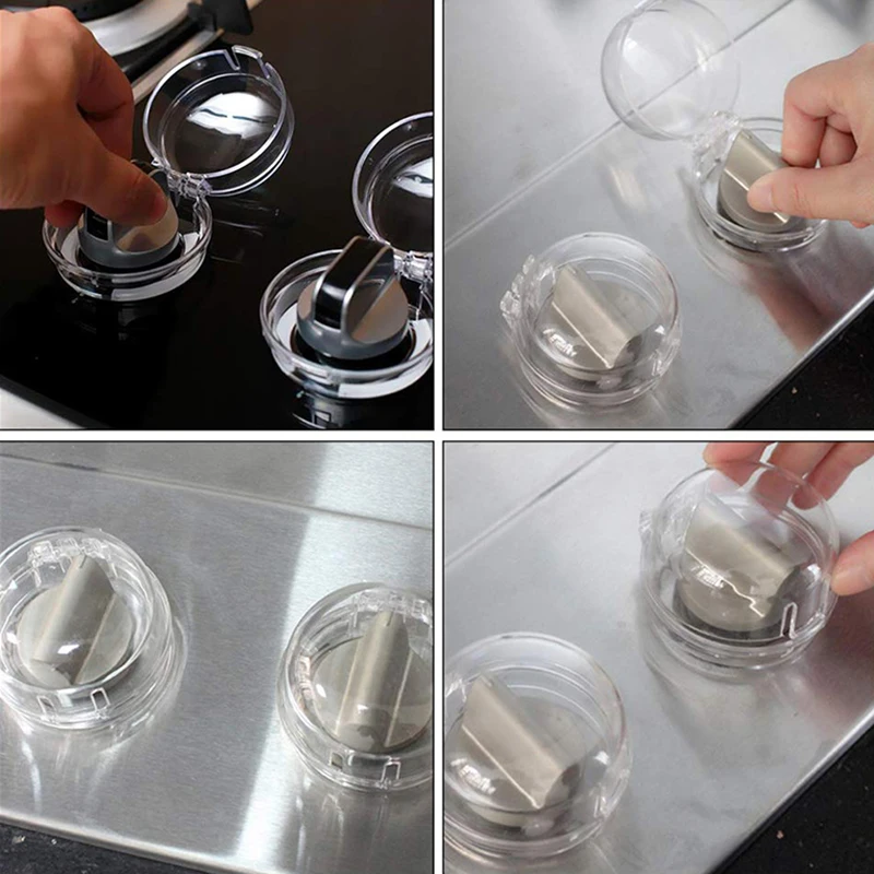 4/3/2/1Pcs Kitchen Oven Gas Cooker Button Cover Knob Switch Protective Protector Security Lock Lid Infant Child Protection | Дом и сад