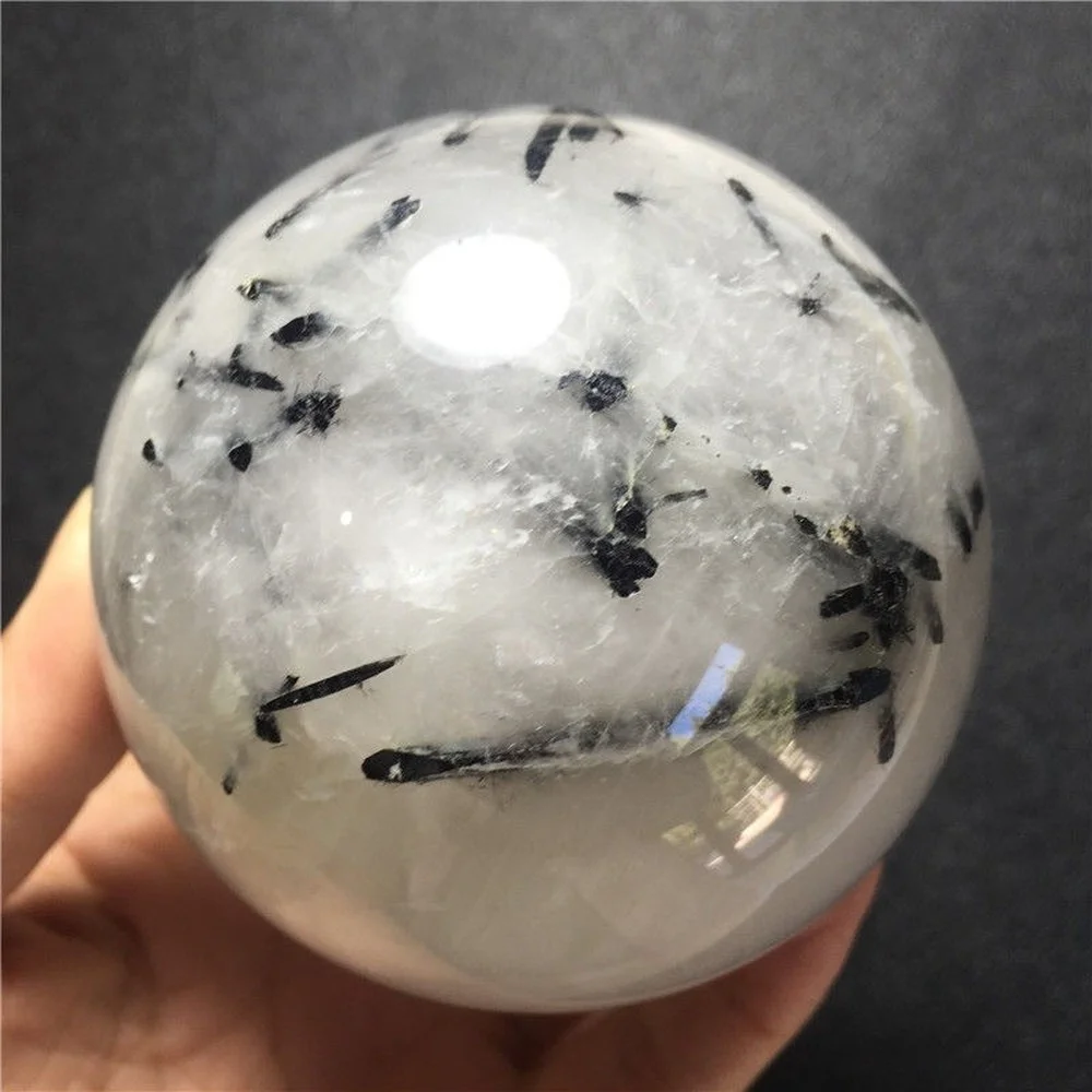 

300g Natural Black Tourmaline Crystal Snow Ball Gift Healing